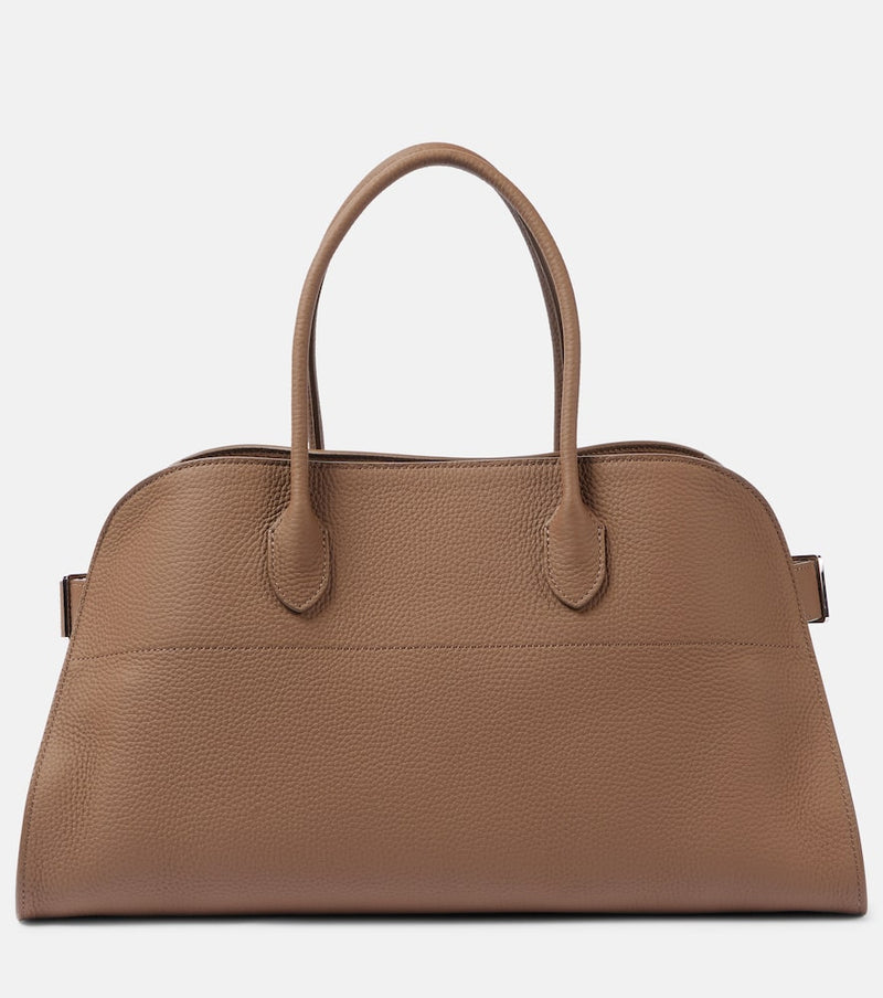 The Row Margaux E/W leather tote bag