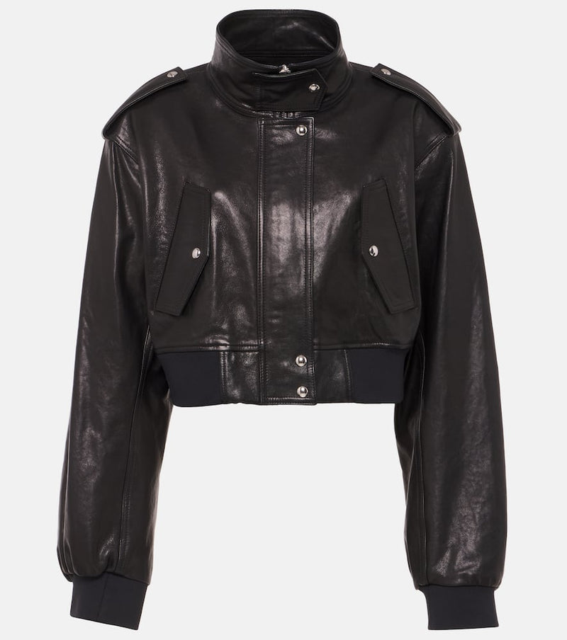 Khaite Kember cropped leather bomber jacket