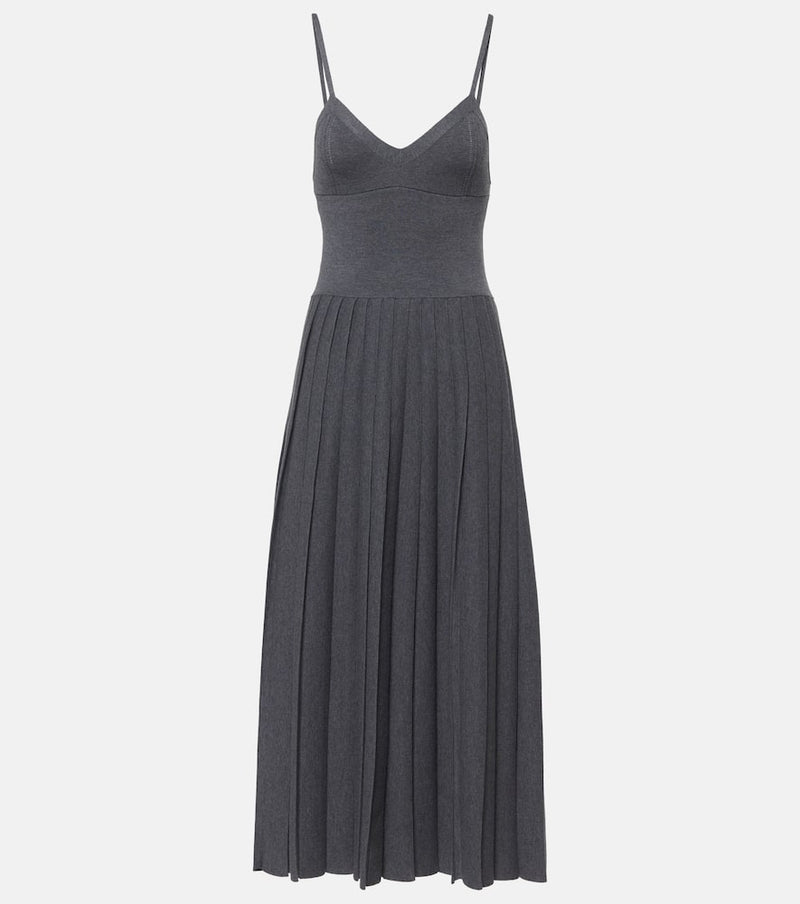 Khaite Elio pleated wool midi dress