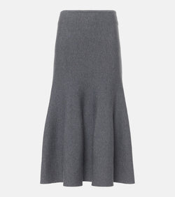 Khaite Odil knitted wool-blend midi skirt