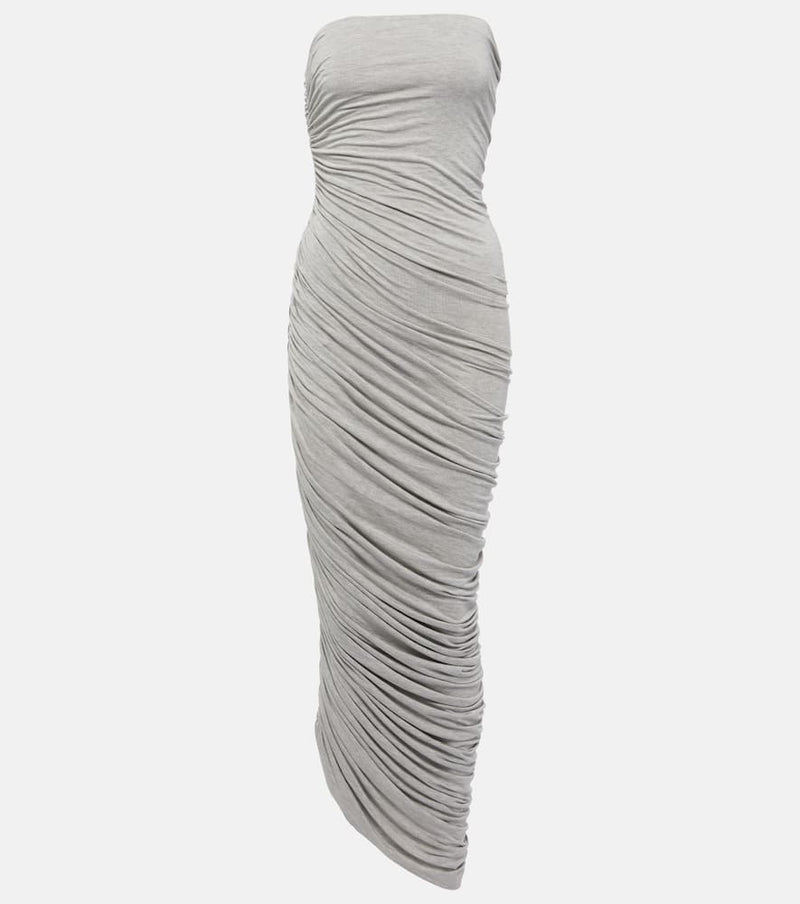 Norma Kamali Diana ruched jersey maxi dress