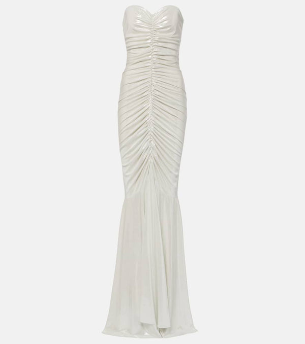 Norma Kamali Ruched metallic gown