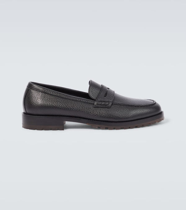 Manolo Blahnik Randy leather penny loafers