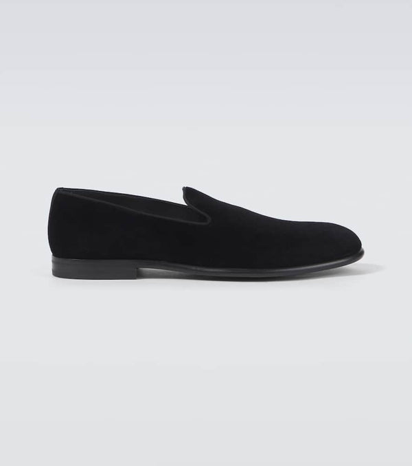 Dolce & Gabbana Milano leather-trimmed velvet loafers