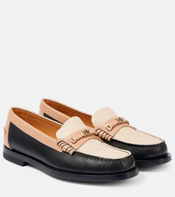 Tod's Colorblocked leather penny loafers