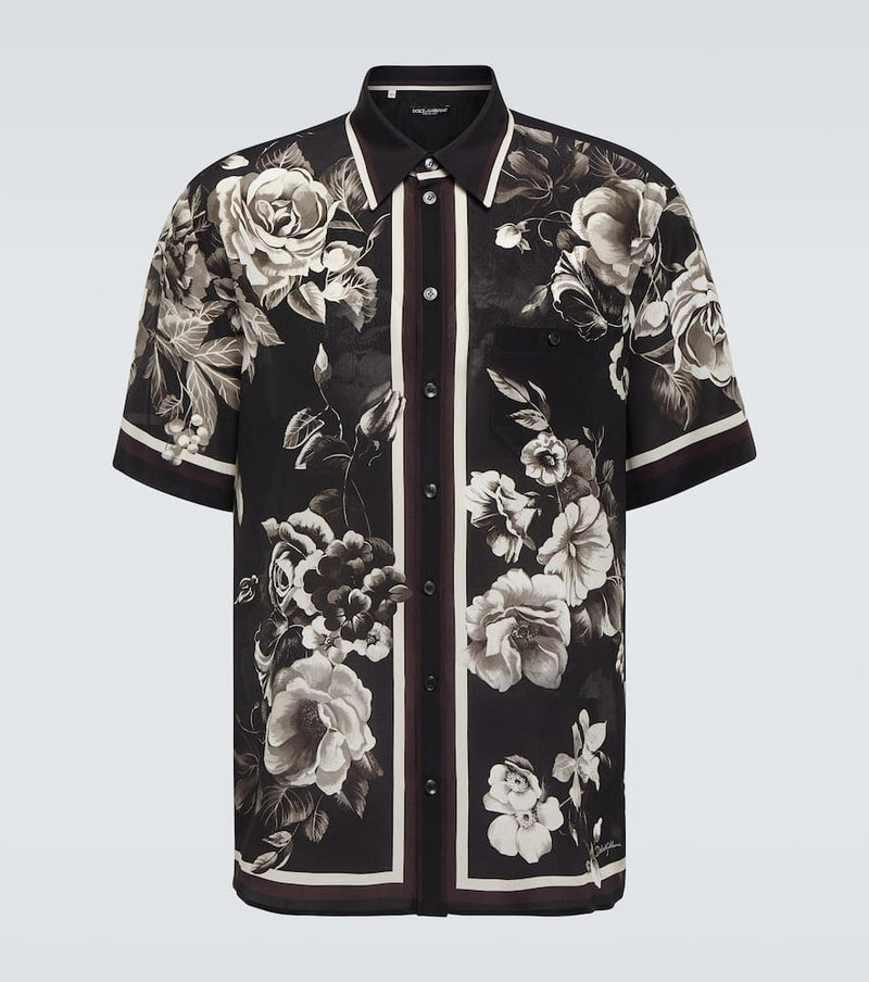 Dolce & Gabbana Floral silk bowling shirt