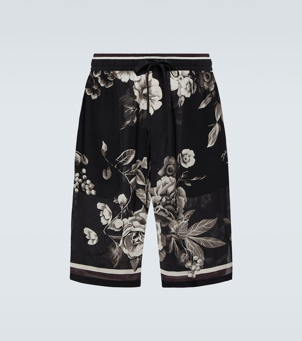 Dolce & Gabbana Printed silk twill shorts