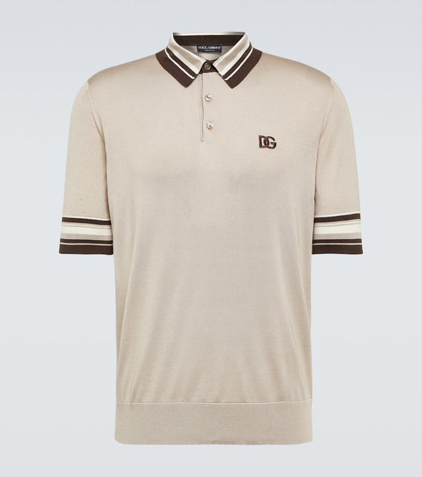 Dolce & Gabbana DG silk polo shirt