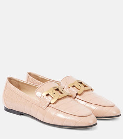 Tod's Kate croc-effect leather loafers