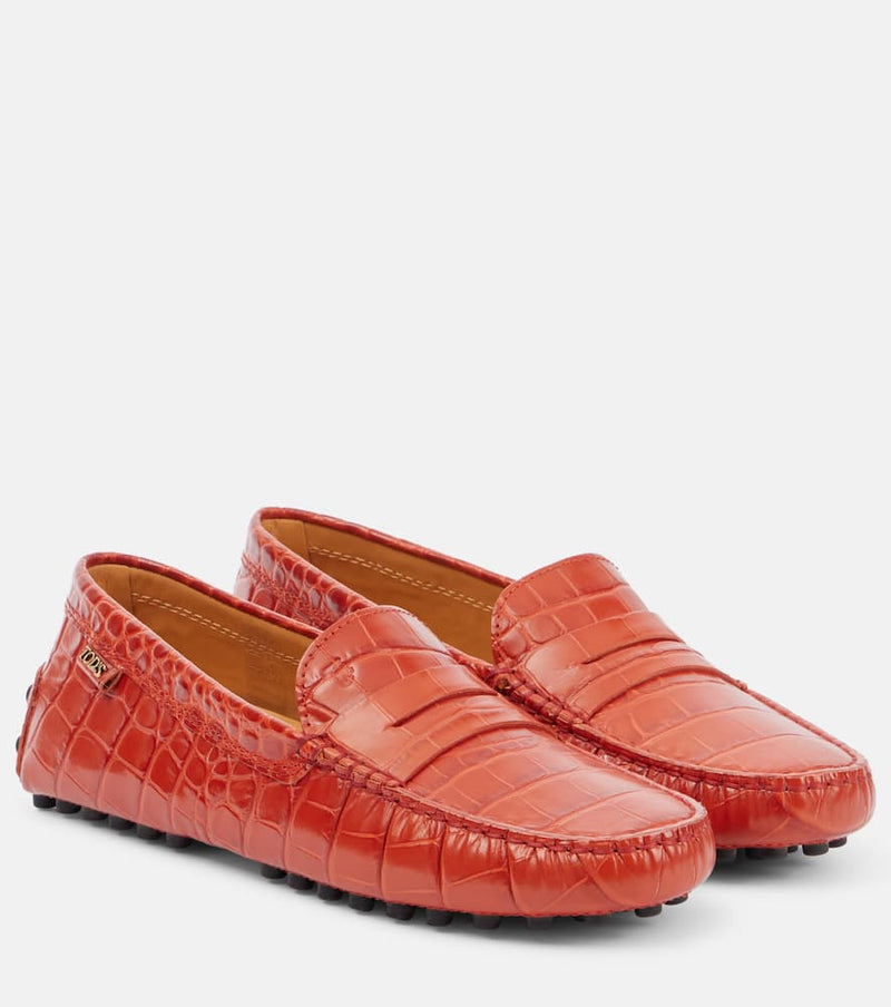 Tod's Gommino croc-effect leather loafers