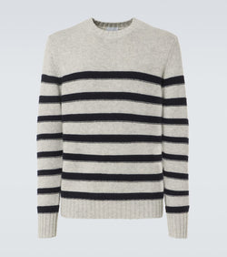 Allude Striped wool and cashmere sweater