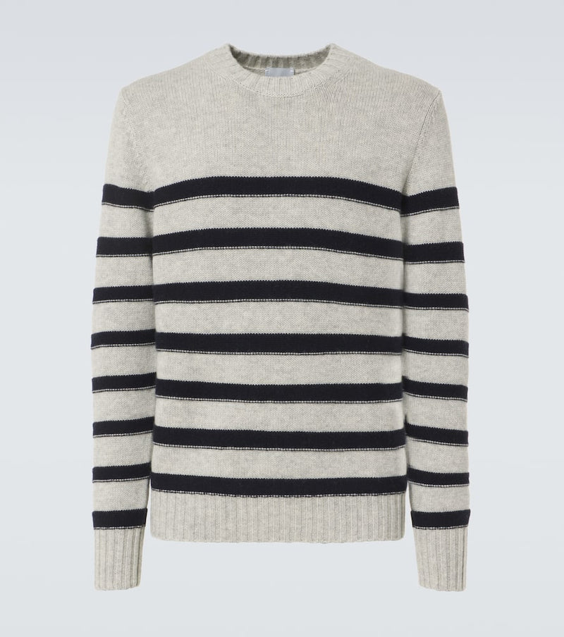 Allude Striped wool and cashmere sweater