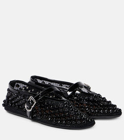 Alaïa Studded mesh Mary Jane flats