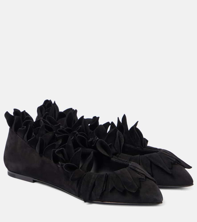 Alaïa Petal suede ballet flats