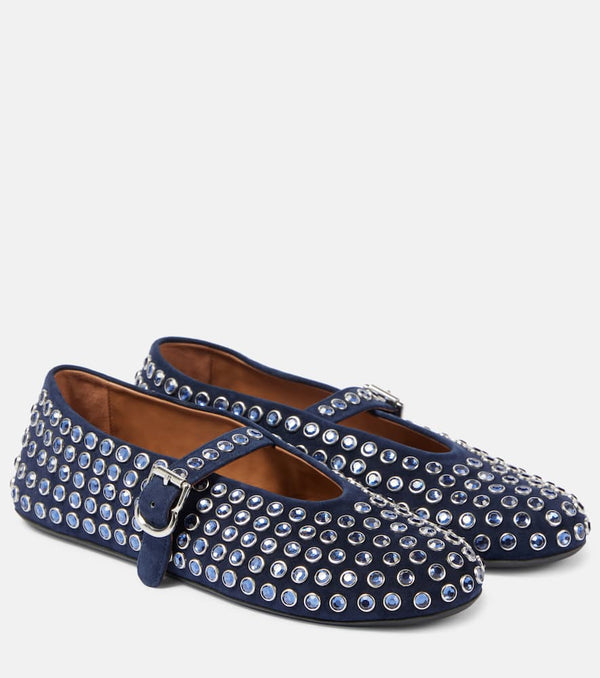 Alaïa Embellished suede ballet flats