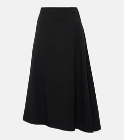 Jil Sander Asymmetric virgin wool midi skirt