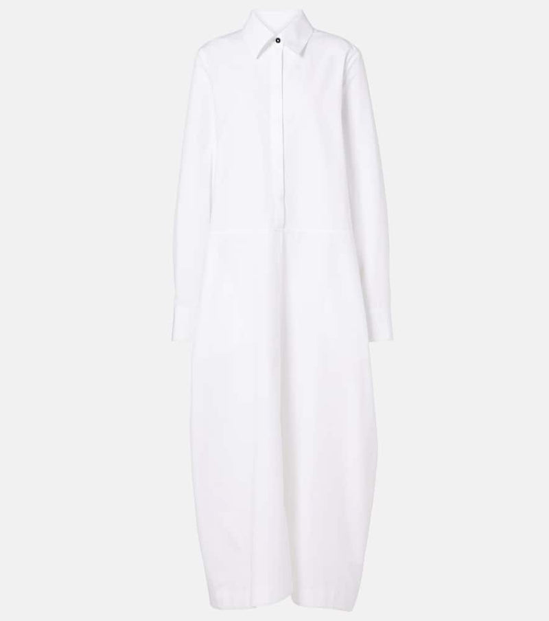 Jil Sander Gathered cotton poplin shirt dress