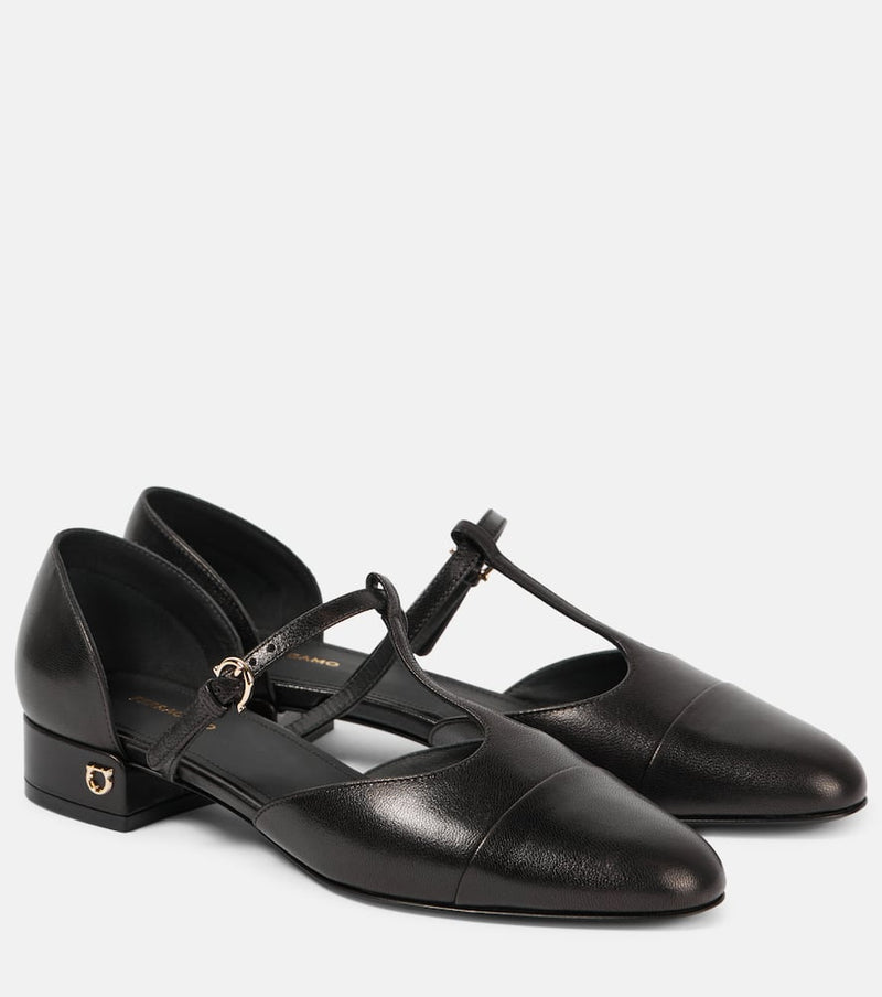 Ferragamo Linette leather Mary Jane flats