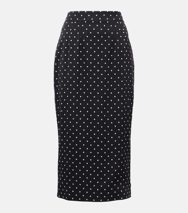 Dolce & Gabbana Polka-dot silk-blend charmeuse pencil skirt