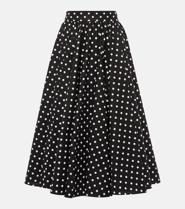 Dolce & Gabbana Polka-dot high-rise cotton poplin midi skirt