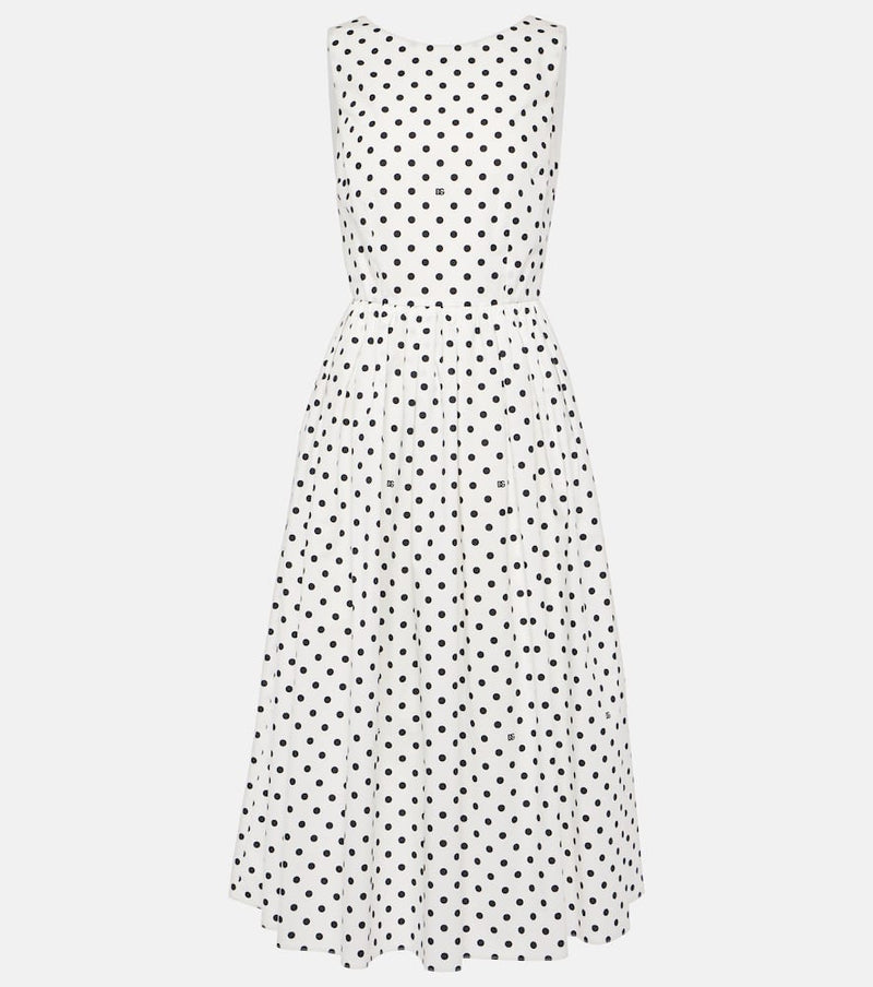 Dolce & Gabbana Polka-dot cotton poplin midi dress