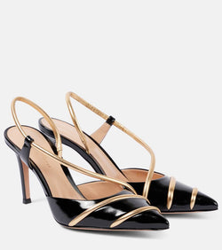 Gianvito Rossi 85 patent leather slingback pumps