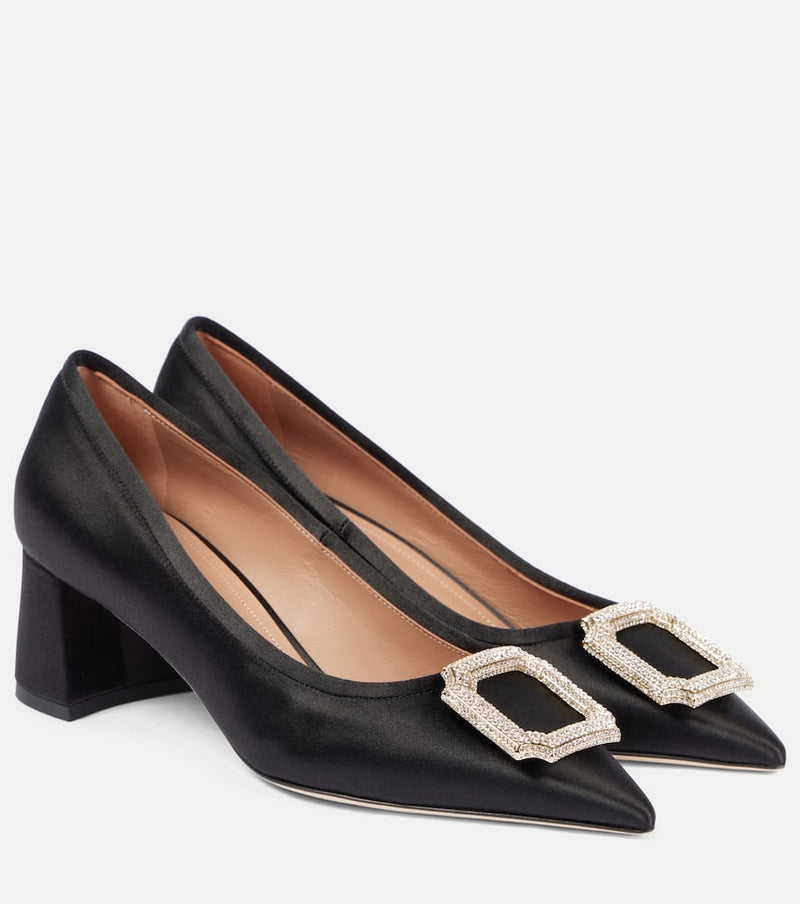 Malone Souliers Lina 45 embellished satin pumps