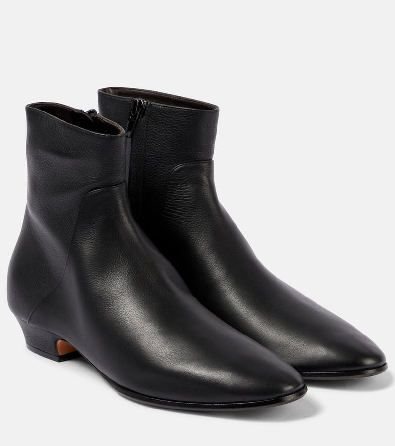 The Row Hereditas leather ankle boots