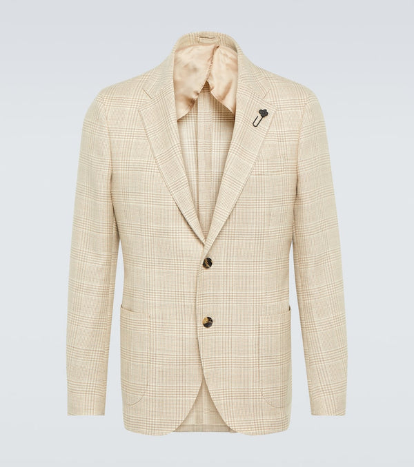 Lardini Prince of Wales checked wool blazer