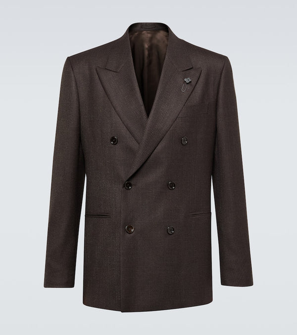 Lardini Double-breasted virgin wool blazer