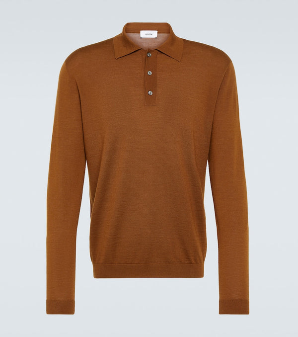 Lardini Wool, silk, and cashmere polo sweater