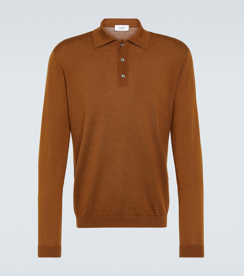 Lardini Wool, silk, and cashmere polo sweater