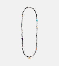 Ileana Makri Globetrotter beaded necklace with agate and diamonds