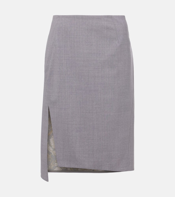 Versace Mélange wool-blend pencil skirt