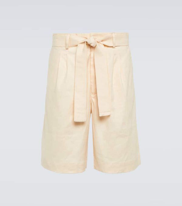 Commas Linen-blend twill Bermuda shorts