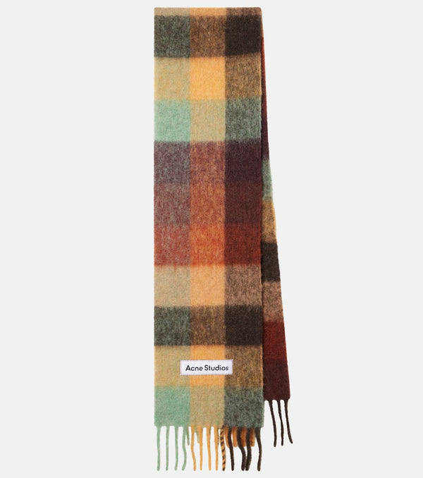 Acne Studios Vally checked wool-blend scarf