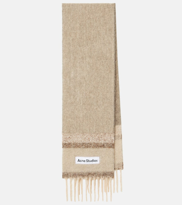 Acne Studios Logo fringed wool-blend scarf