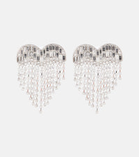 Self-Portrait Heart crystal-embellished earrings