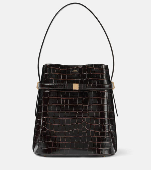 Toteme Croc-effect leather bucket bag