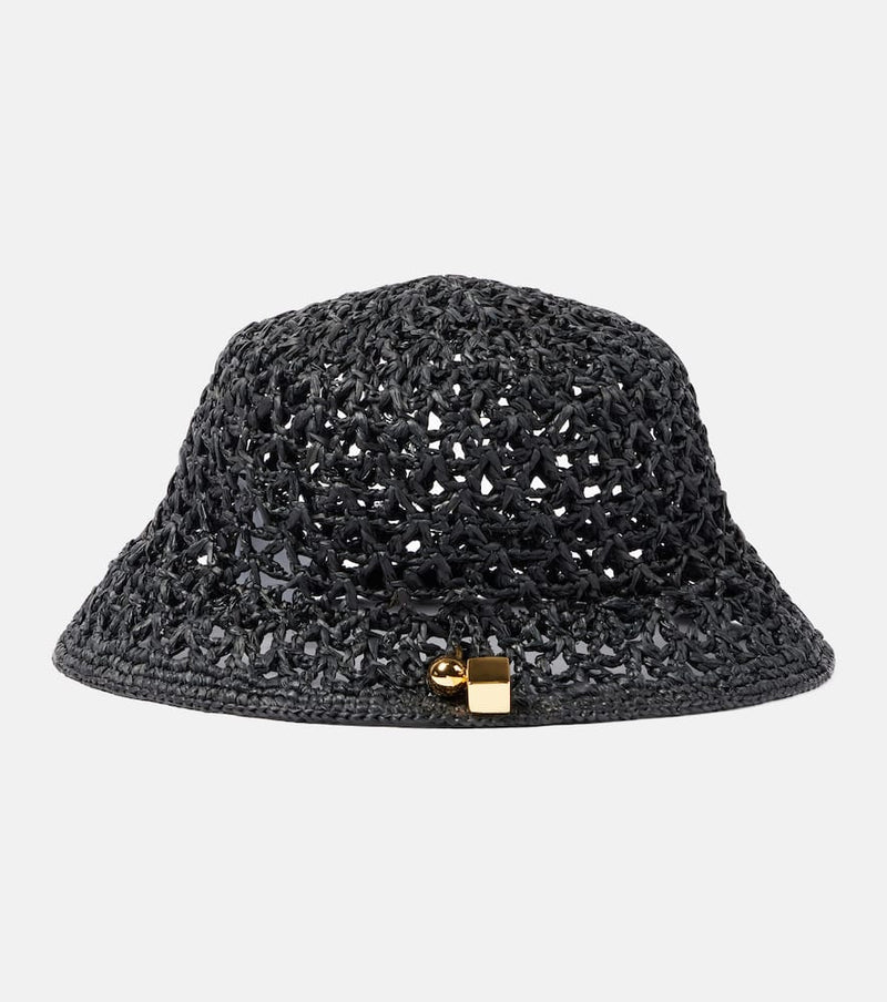 Jacquemus Le Bob Spiaggia raffia bucket hat