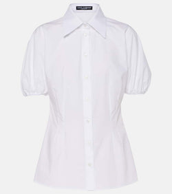 Dolce & Gabbana Puff-sleeve cotton poplin blouse