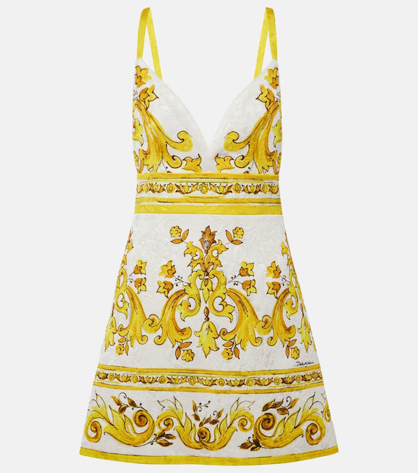 Dolce & Gabbana Majolica cotton-blend brocade minidress