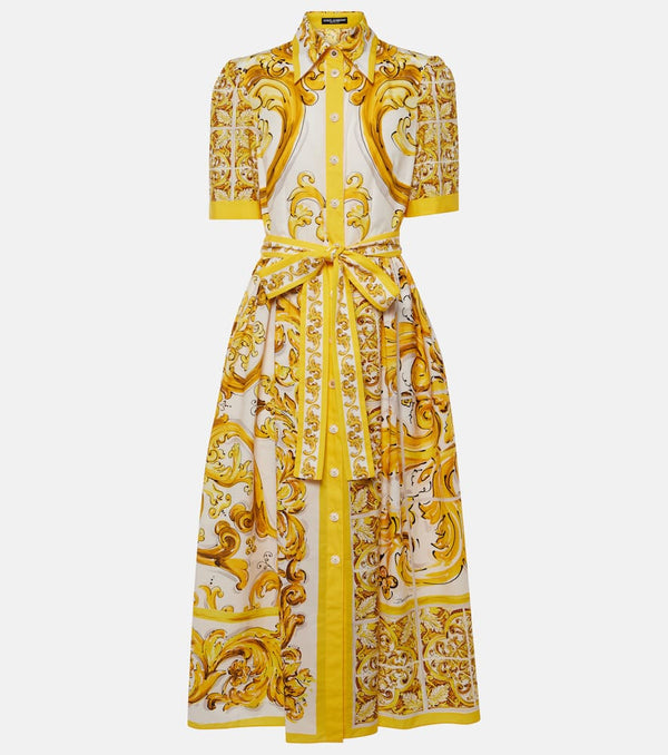 Dolce & Gabbana Majolica cotton poplin shirt dress