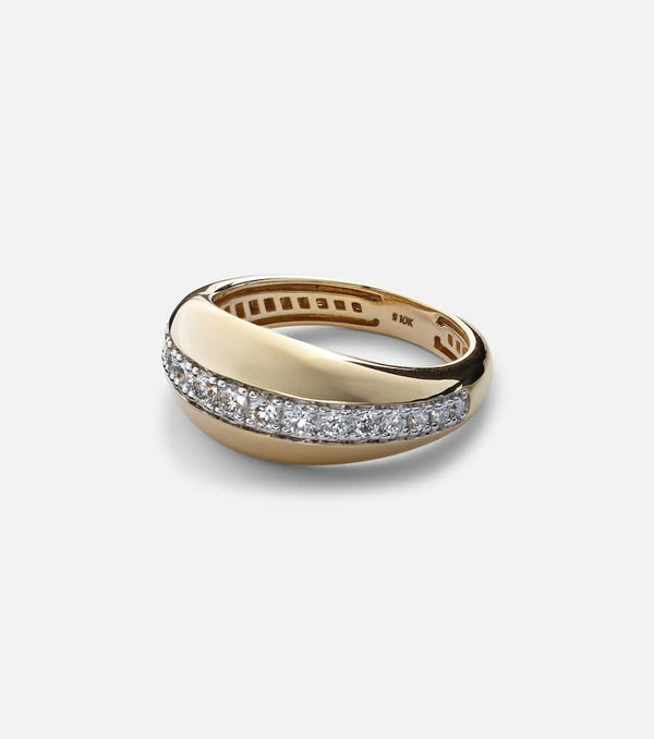 Stone and Strand Pistachio 10kt gold ring with diamonds