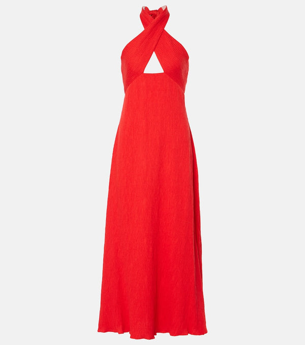 Johanna Ortiz Halterneck cutout maxi dress