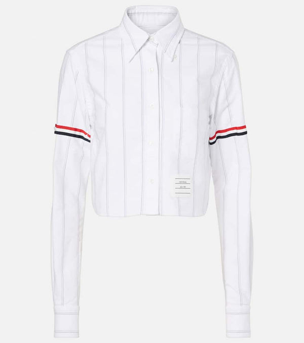 Thom Browne Pinstripe cropped cotton shirt