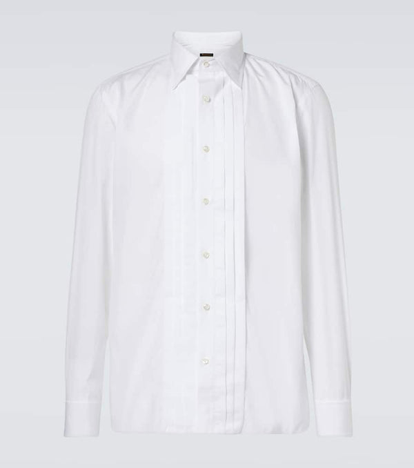 Rubinacci Pleated cotton tuxedo shirt