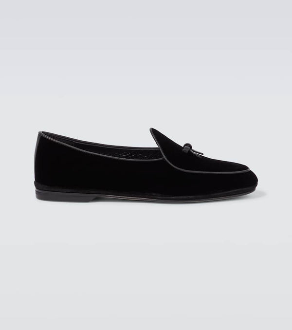 Rubinacci Marphy leather-trimmed velvet loafers