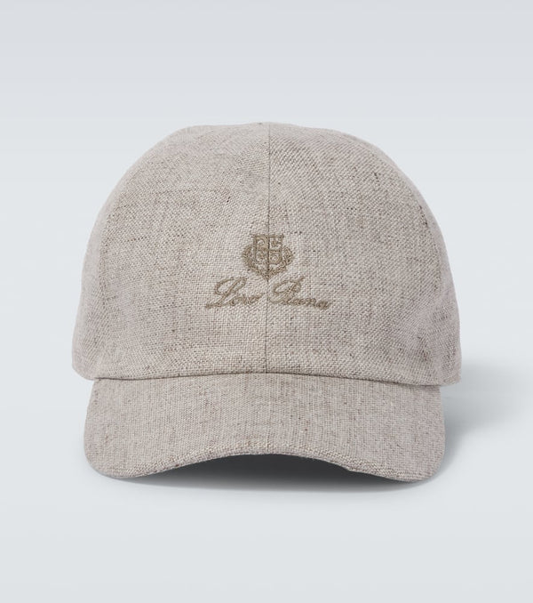 Loro Piana Logo linen baseball cap