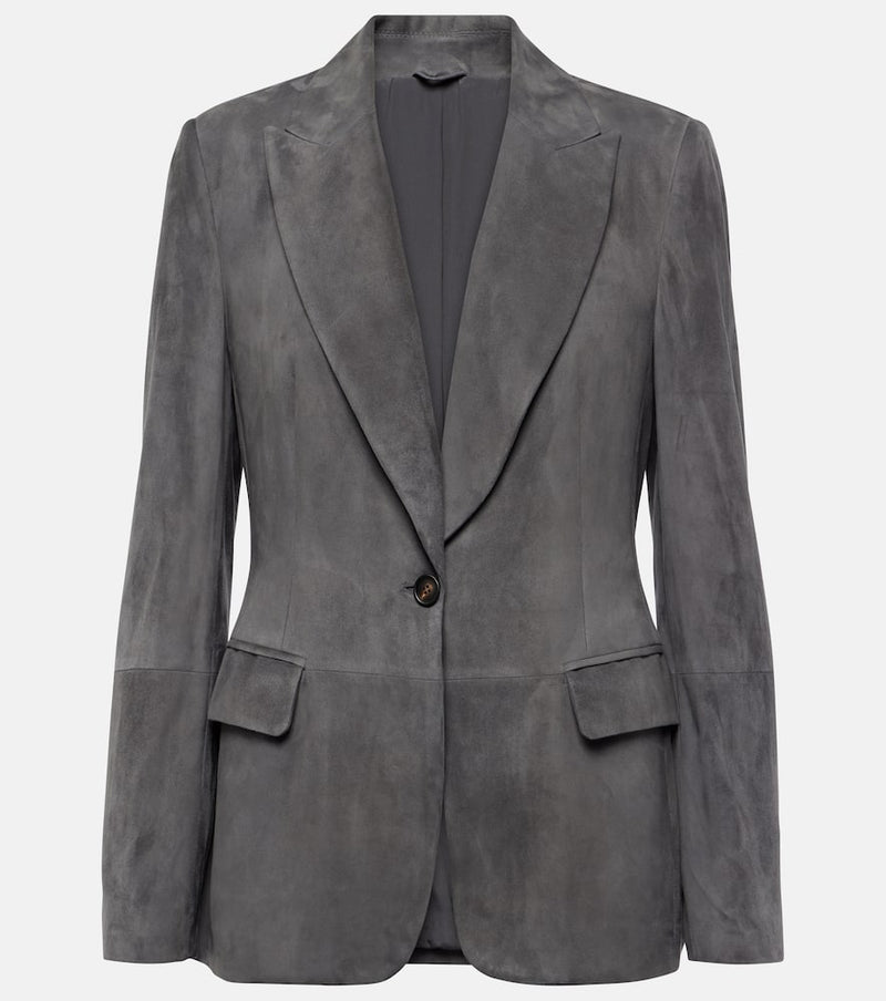 Brunello Cucinelli Single-breasted suede blazer